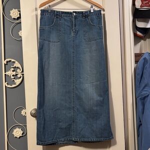 Vintage Old Navy Blue Denim Maxi Skirt